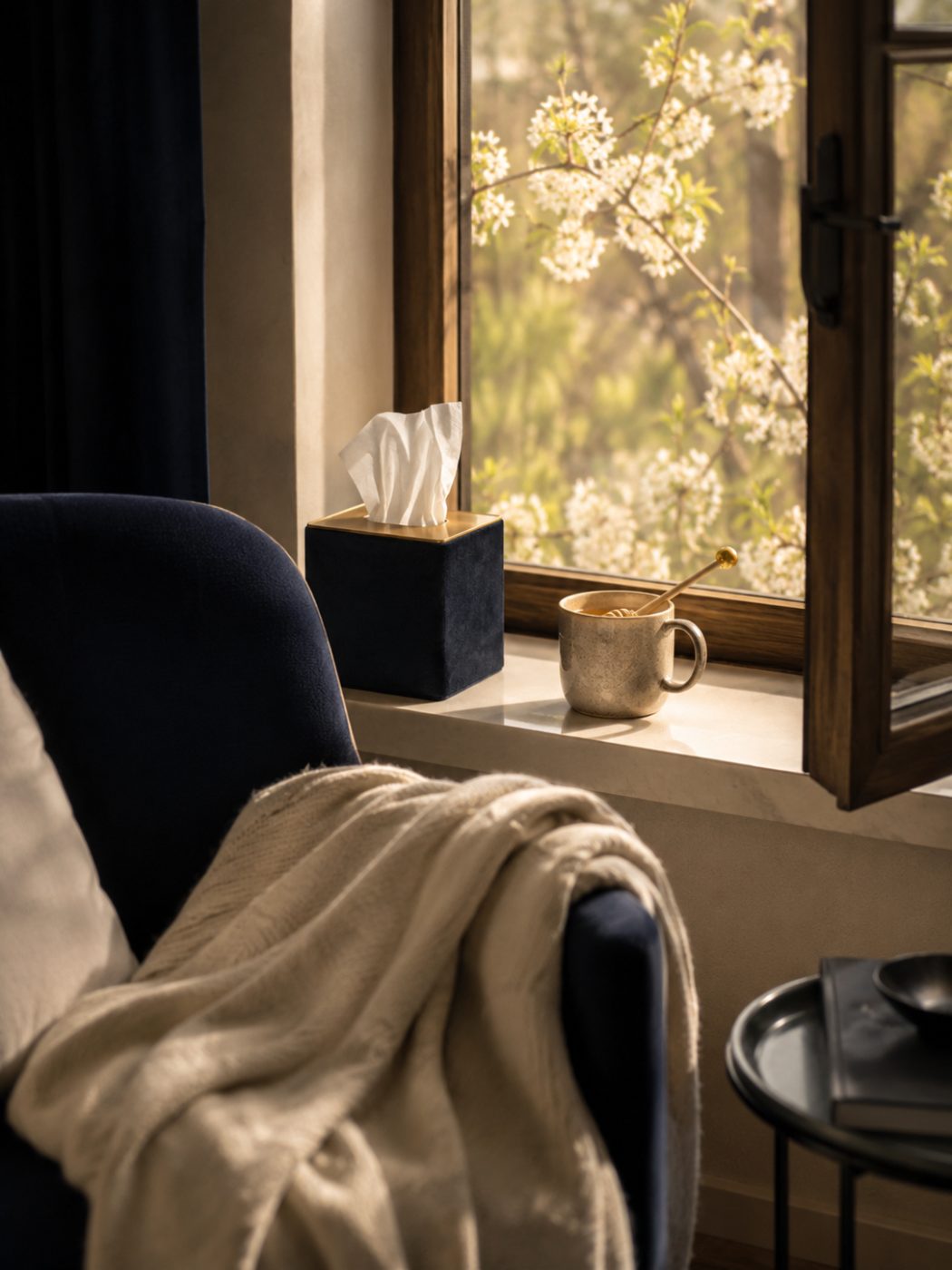 Spring outside the window, tissues within reach