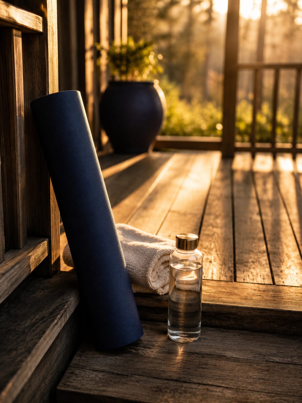 Sunrise, a mat, and a fresh start